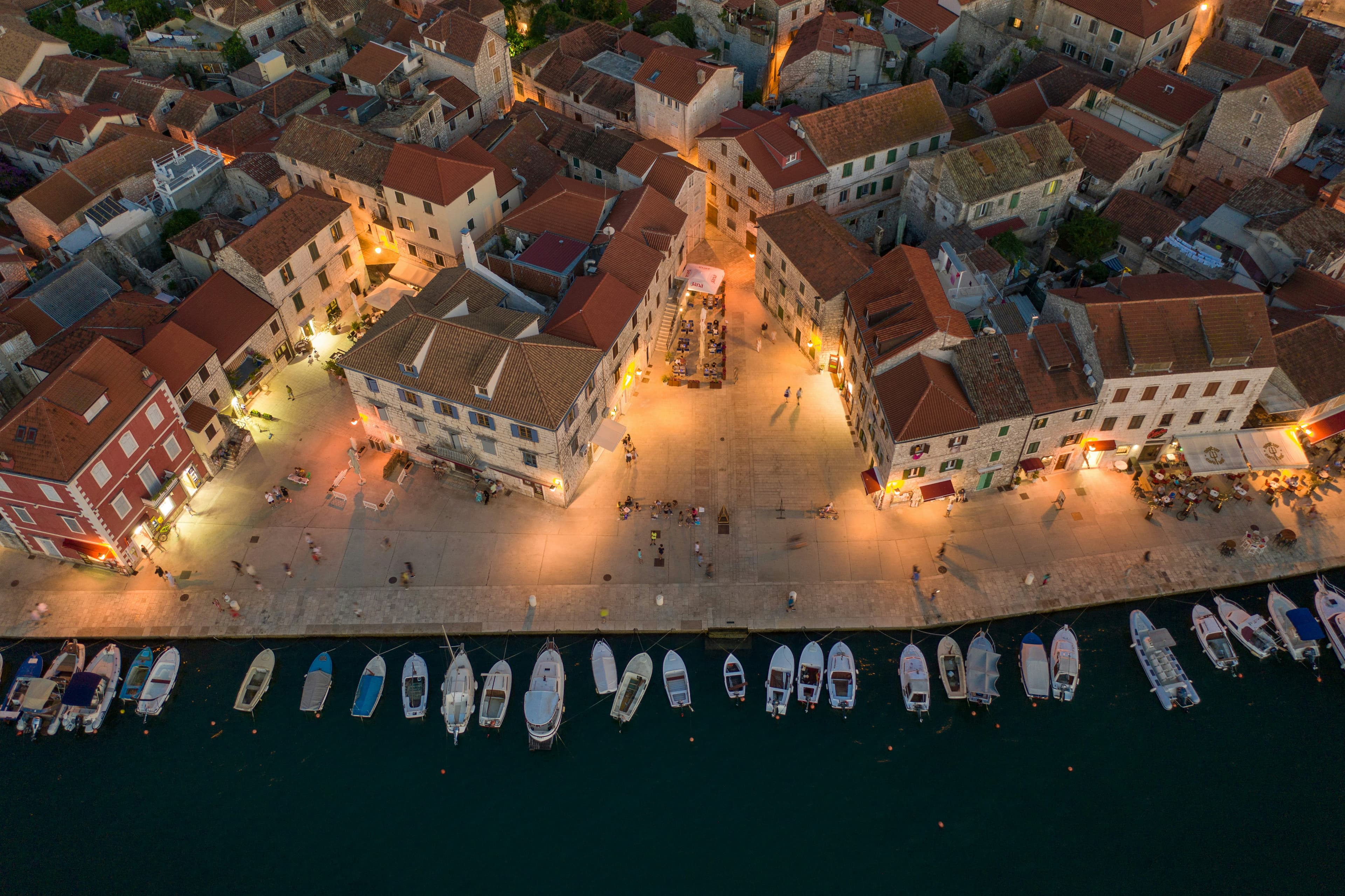 Aerial Night City View